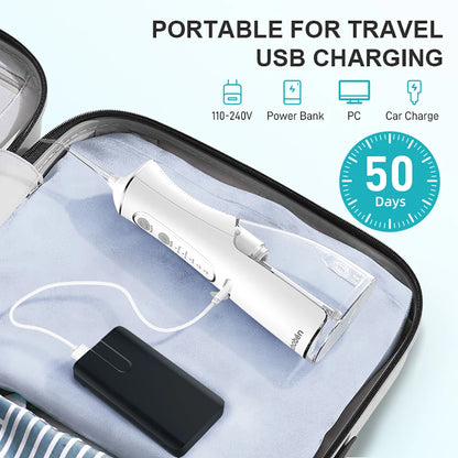 DIY PSI Dental Water Jet Pick Flossser Thread Oral Irrigator for Teeth Cleaning 300Ml 4 Modes Portable Powerful Mouth Washing